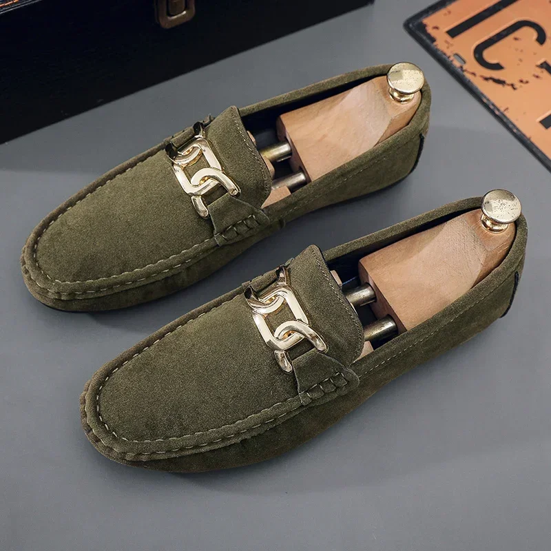 Fashion Suede Men Casual Shoes  Breathable Comfort Slip-on Mens Driving Shoes Luxury Brand Men Loafers Mens Lazy Shoes Moccasin