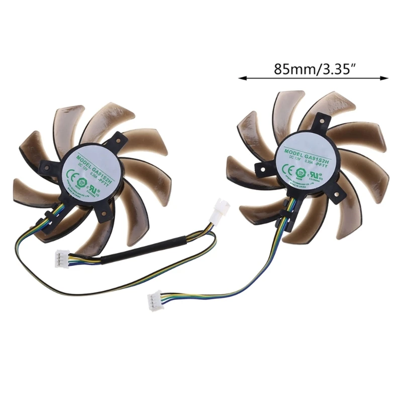 2 قطعة 85 مللي متر بطاقة الرسومات التبريد VGA مروحة 4Pin 12 فولت 0.35A GPU برودة مروحة ل Maxsun