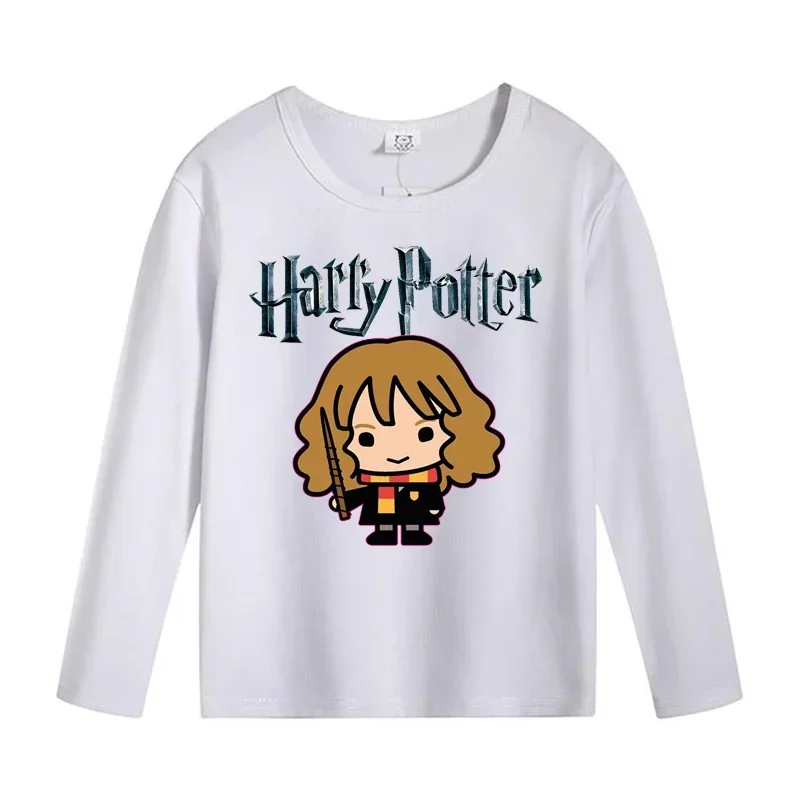 Magic School  Clothing Boy Girl Long Sleeve T-shirt Cotton Anime Clothes Tee Comfortable Top Cartoon Shirt Kid Birthday Gifts