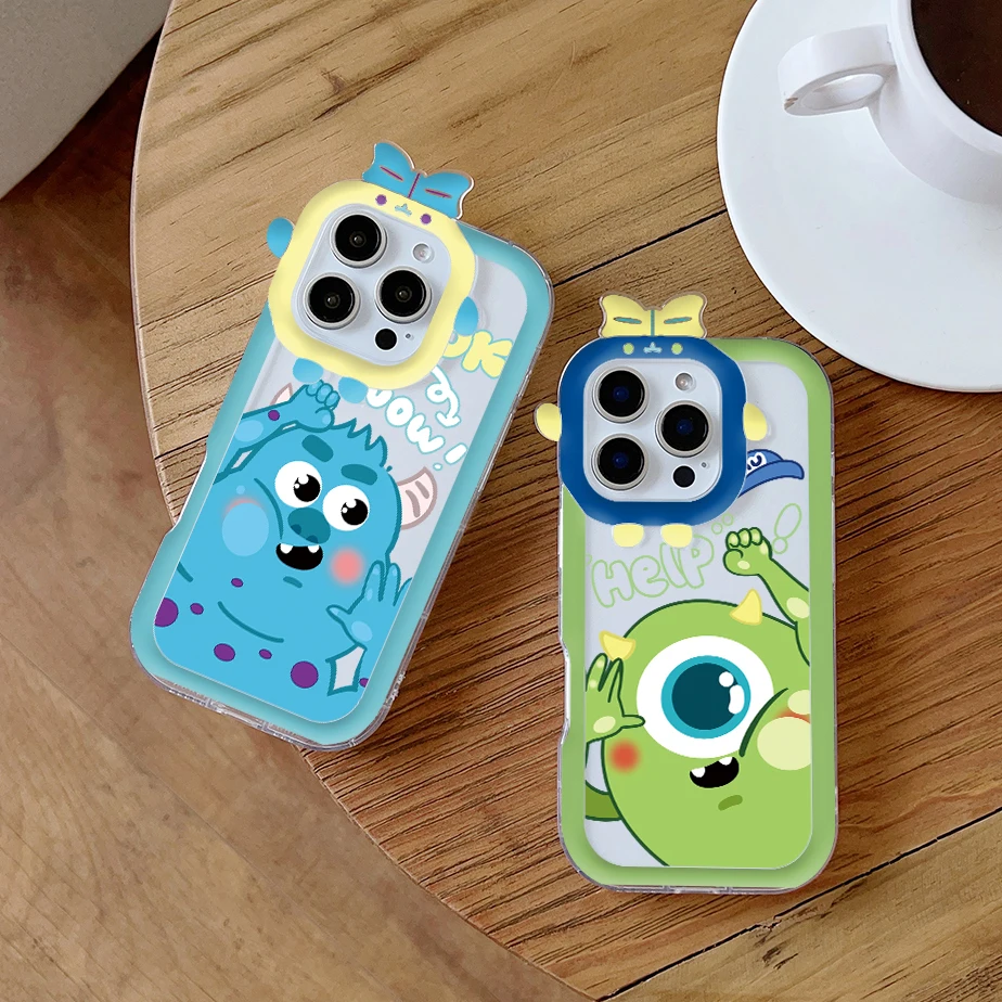 Disneys Cute Funny M-monsters Inc Bow-knot Little Monster Lens for OPPO Realme 8 8i 9i 10 11 Plus C33 C35 C55 4G 5G RENO 4 5 6 7