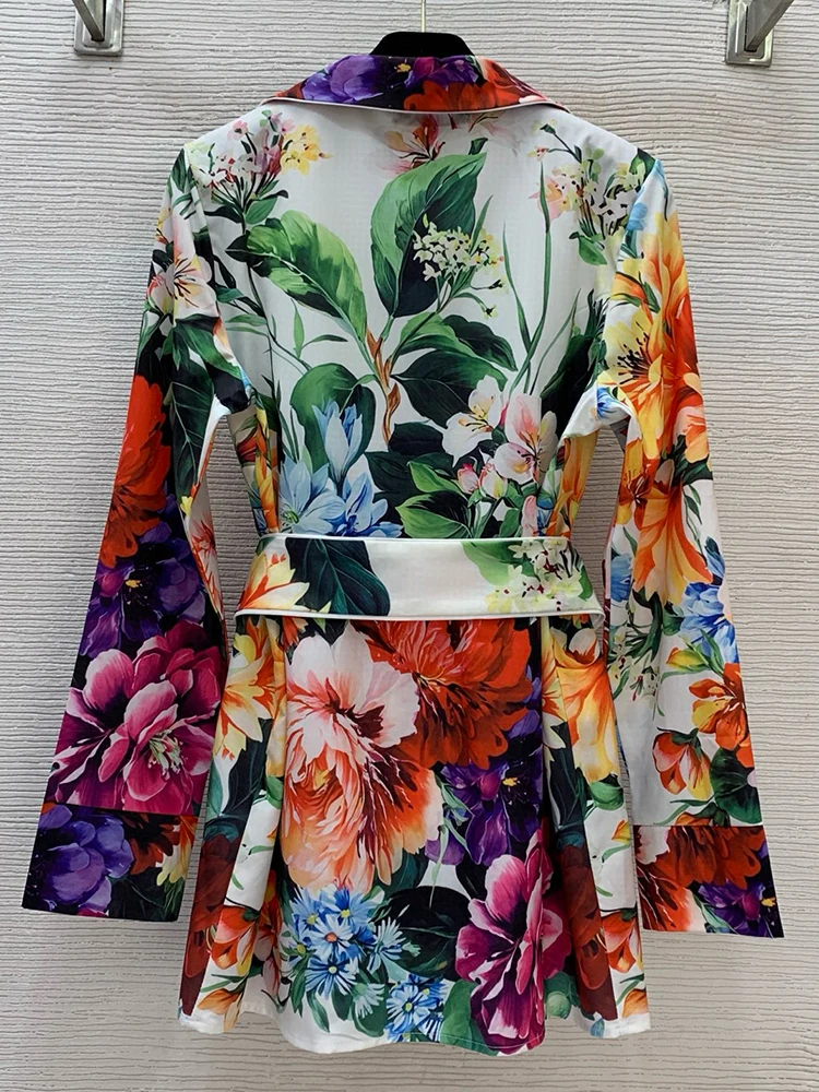 가을 여성 레저복 프린트 레이스 허리 포켓 긴팔 셔츠+엘라스틱 허리 와이드 레그 바지 패션 투피스 세트