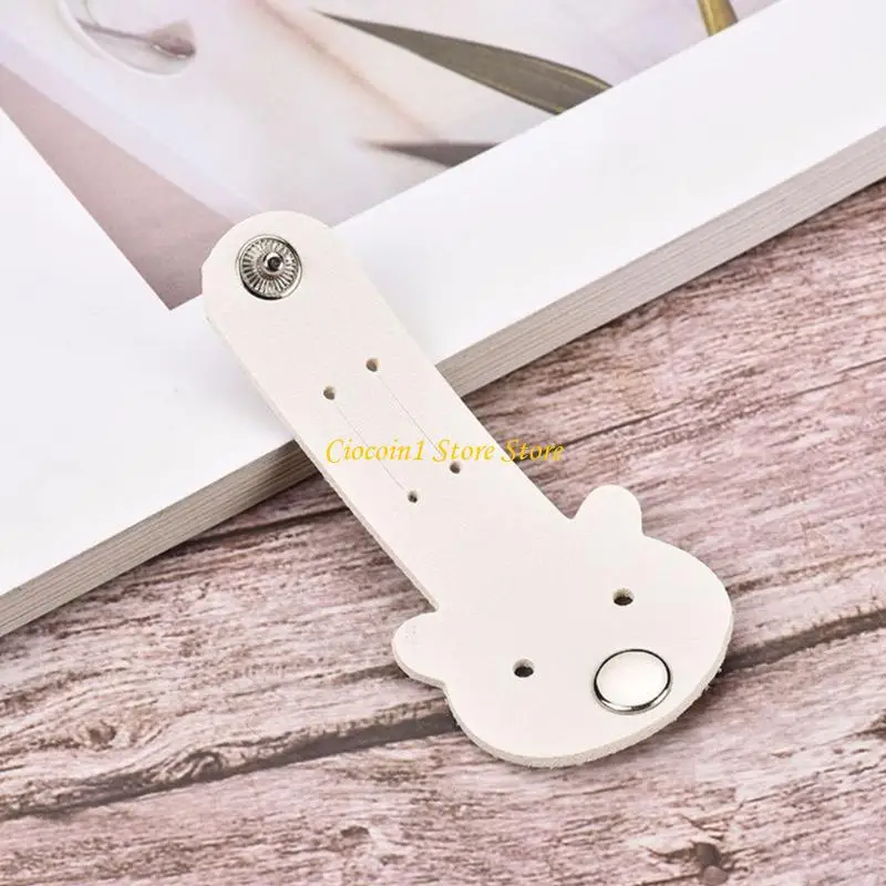 A3PC Cartoon Bear PU Cable Clips Buckle Wire Management For Electronic Devices And Travel Essential Multiple Color