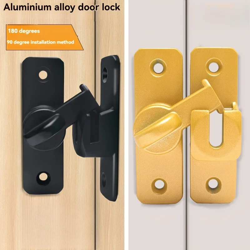 Door Lock Door Latch Door Bolts Home Security Heavy-duty Zinc Alloy 90 180 Degree Sliding Door Lock Anti-theft Lock