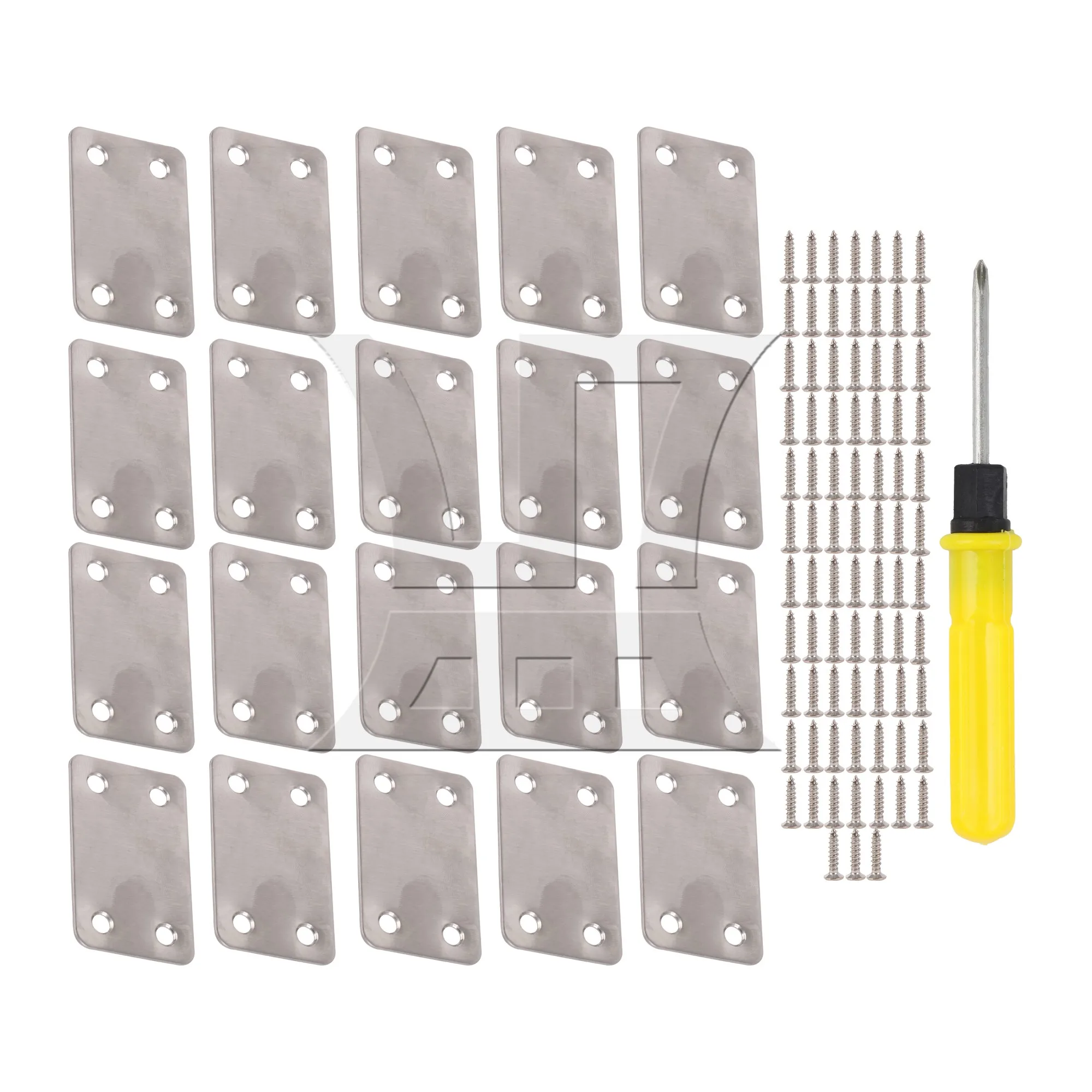 BQLZR 20 Pcs Metal Flat Straight Mending Plates for Sofa Table Chair 2.4