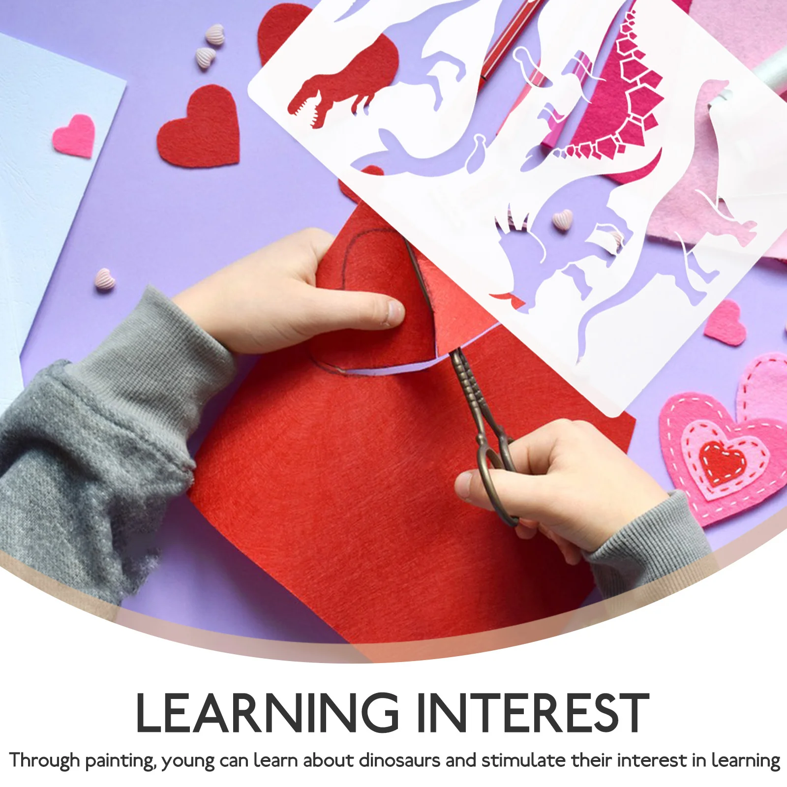 قالب استنسل للرسم المجوف على شكل ديناصور يمكنك صنعه بنفسك استنسل رسم بلاستيكي قابل لإعادة الاستخدام للاستخدام في الفصول الدراسية