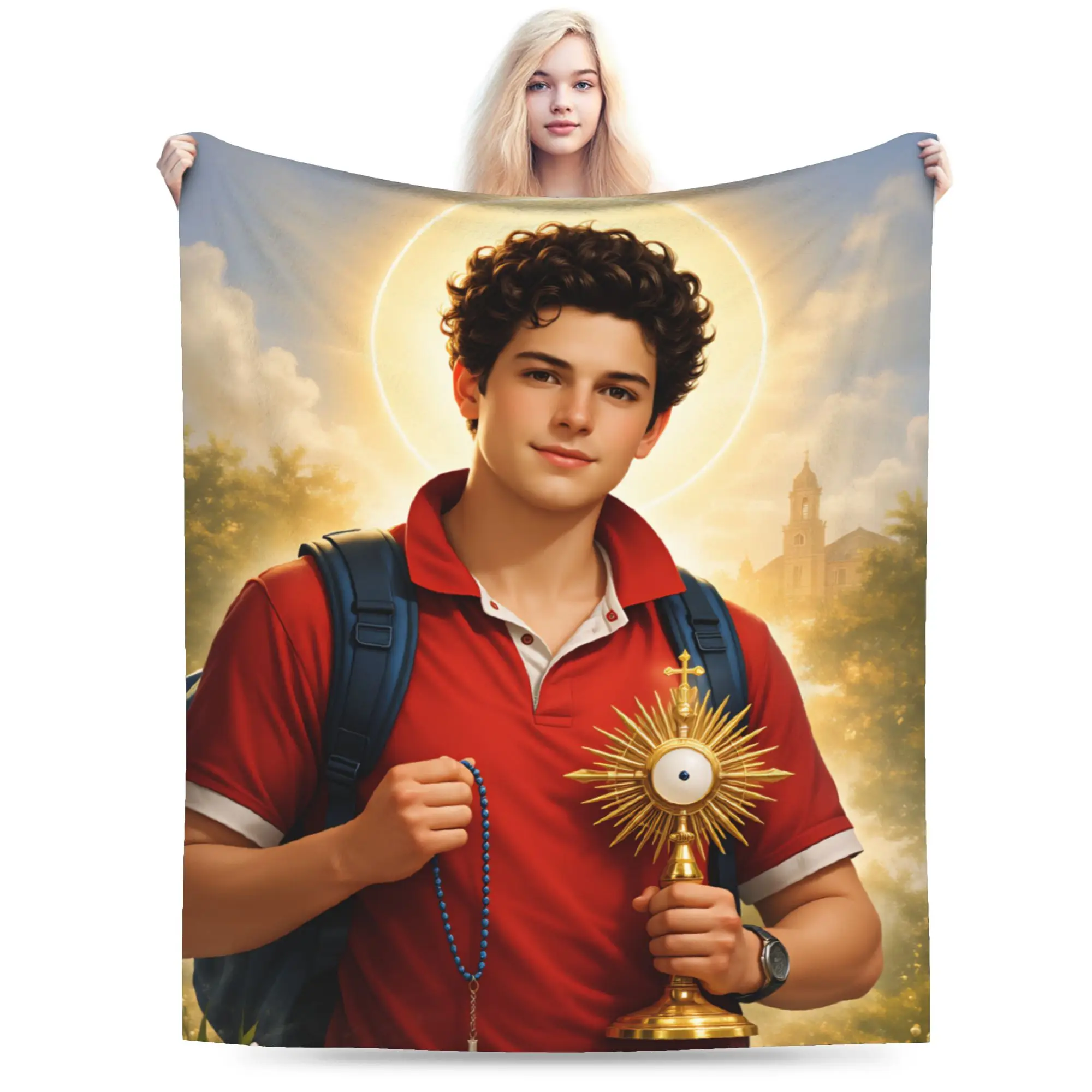 Saint Carlo Acutis Blanket Quality Warm  Throw Blanket Winter Child Couch Chair Funny Bedspread