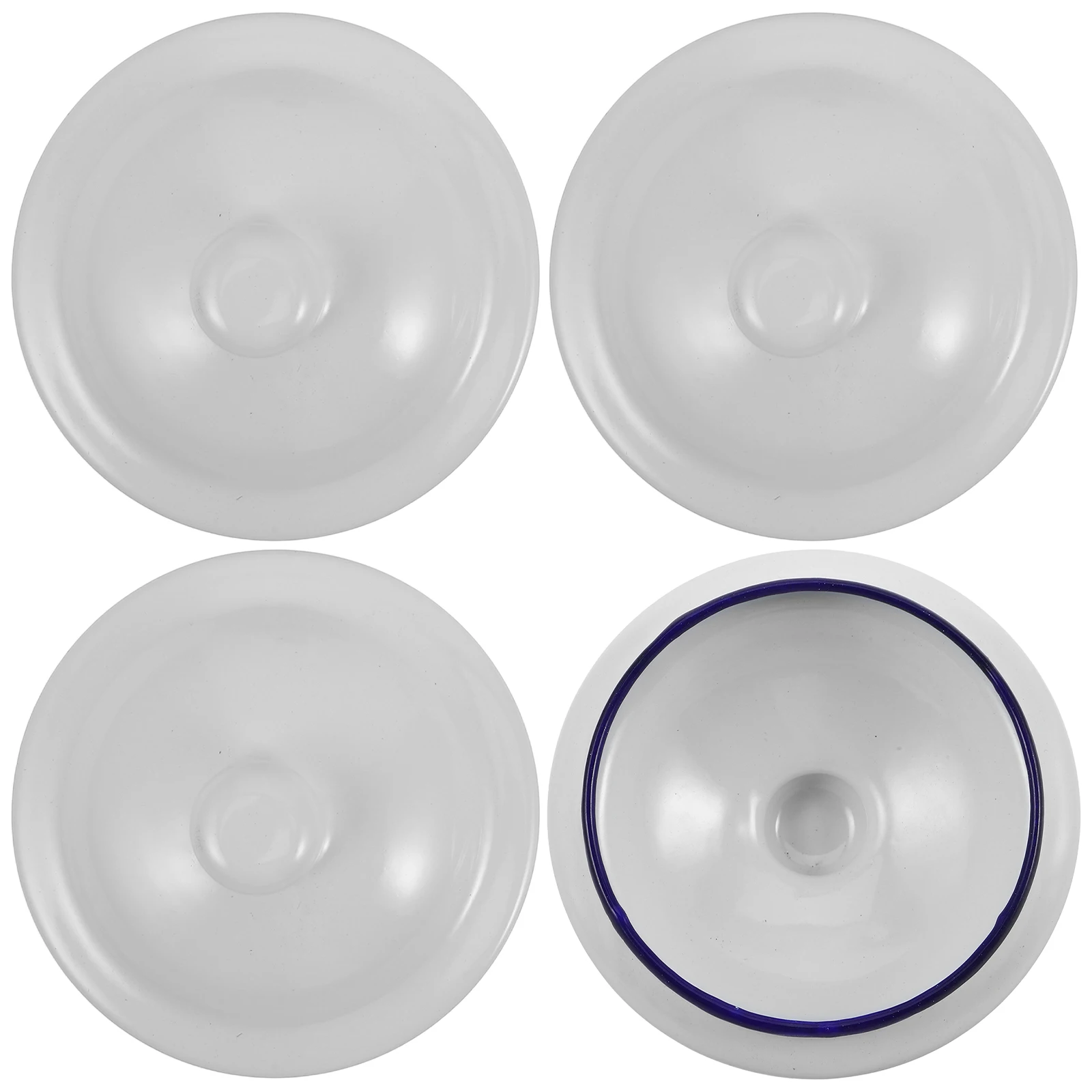 

4 Pcs Enamel Lid Mug Covers Cup Accessory Kitchen Filter Teapot Top Replacement Porcelain Round Hotel Teaware