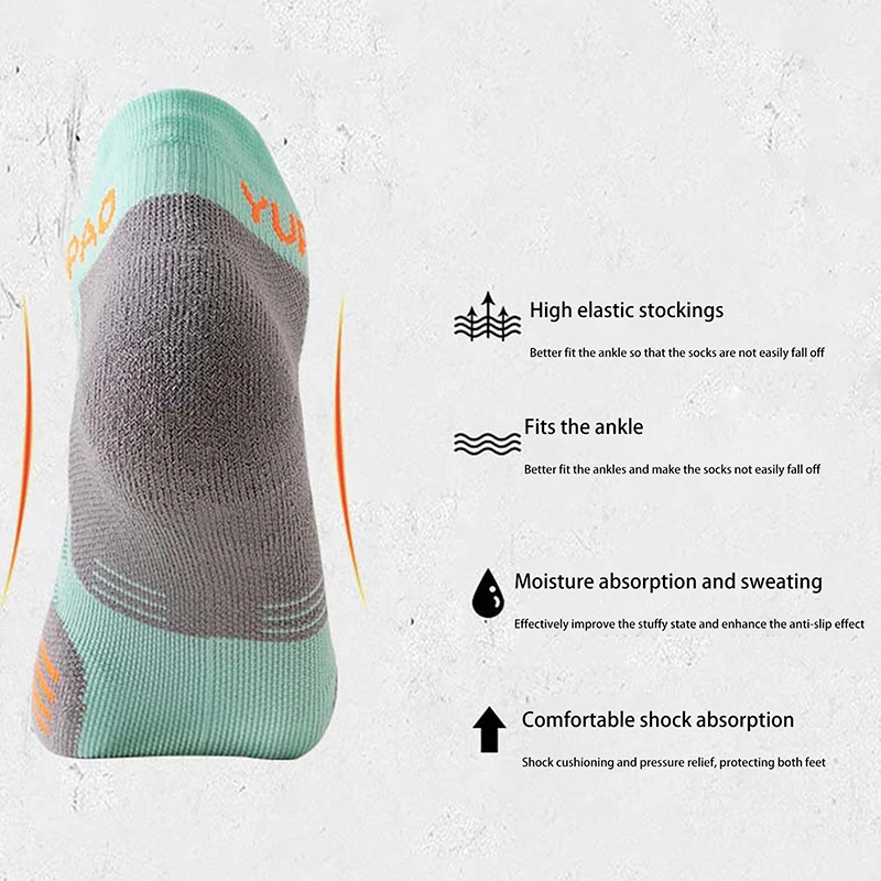 

New 1/5Pairs Professional Marathon Running Sock Outdoor Sports Fitness Thickened Cushioned Short Tube Low Cut Boat Ankle Socks