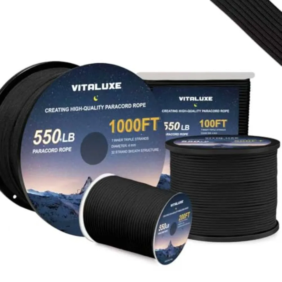 Paracord 550 4mm 7 Triple Strands Utility Rope Parachute Cord for Survival Gear Camping Hiking and DIY Bracelets Keychains Acce