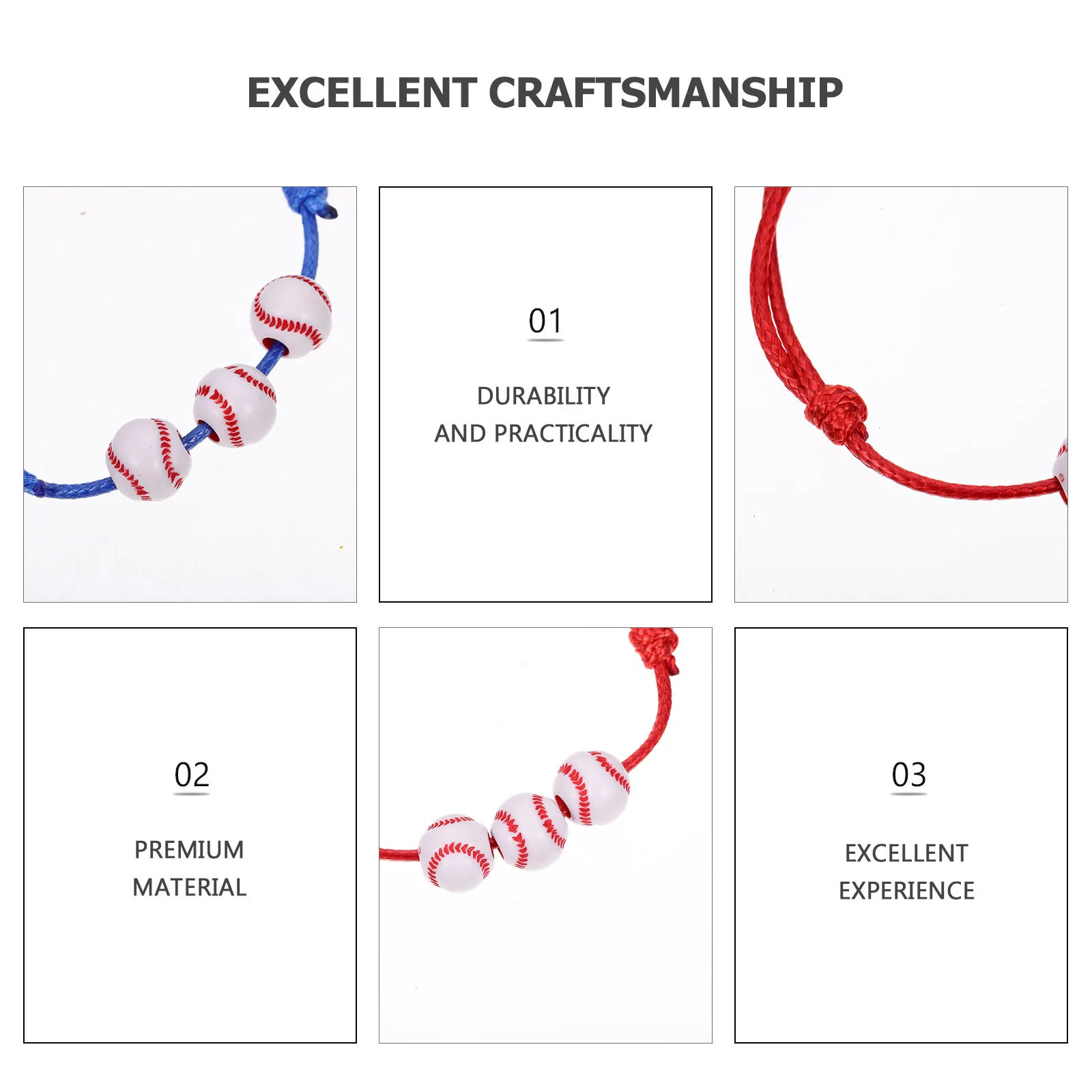 

30pcs Baseball Bracelet Themed Braided Wire Decor for Boys Men Sports Chain Party Favors Lightweight Comfortable Safe