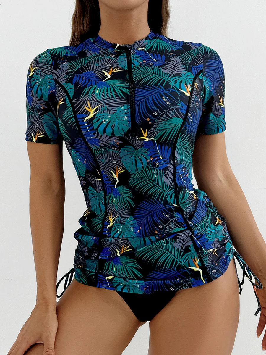 2026 ملابس سباحة مطبوعة الإناث سستة Tankini قطعتين ملابس السباحة النساء الشاطئ الاستحمام السباحة لباس سباحة بحر XXL #3