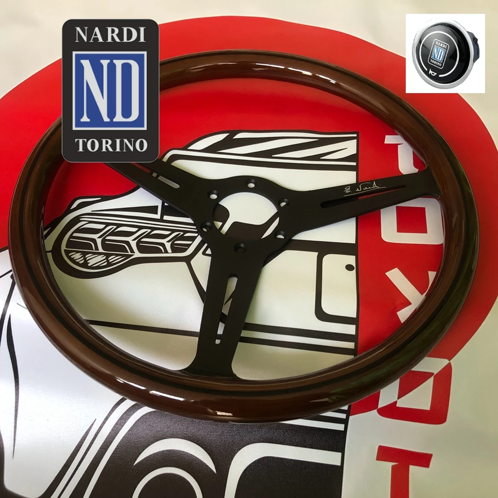 380MM Classic Real Wood Nardi Steering Wheel Car Rally Racing JDM ND Steering Wheel Volantes For VW HONDA TOYOTA BMW Nissan