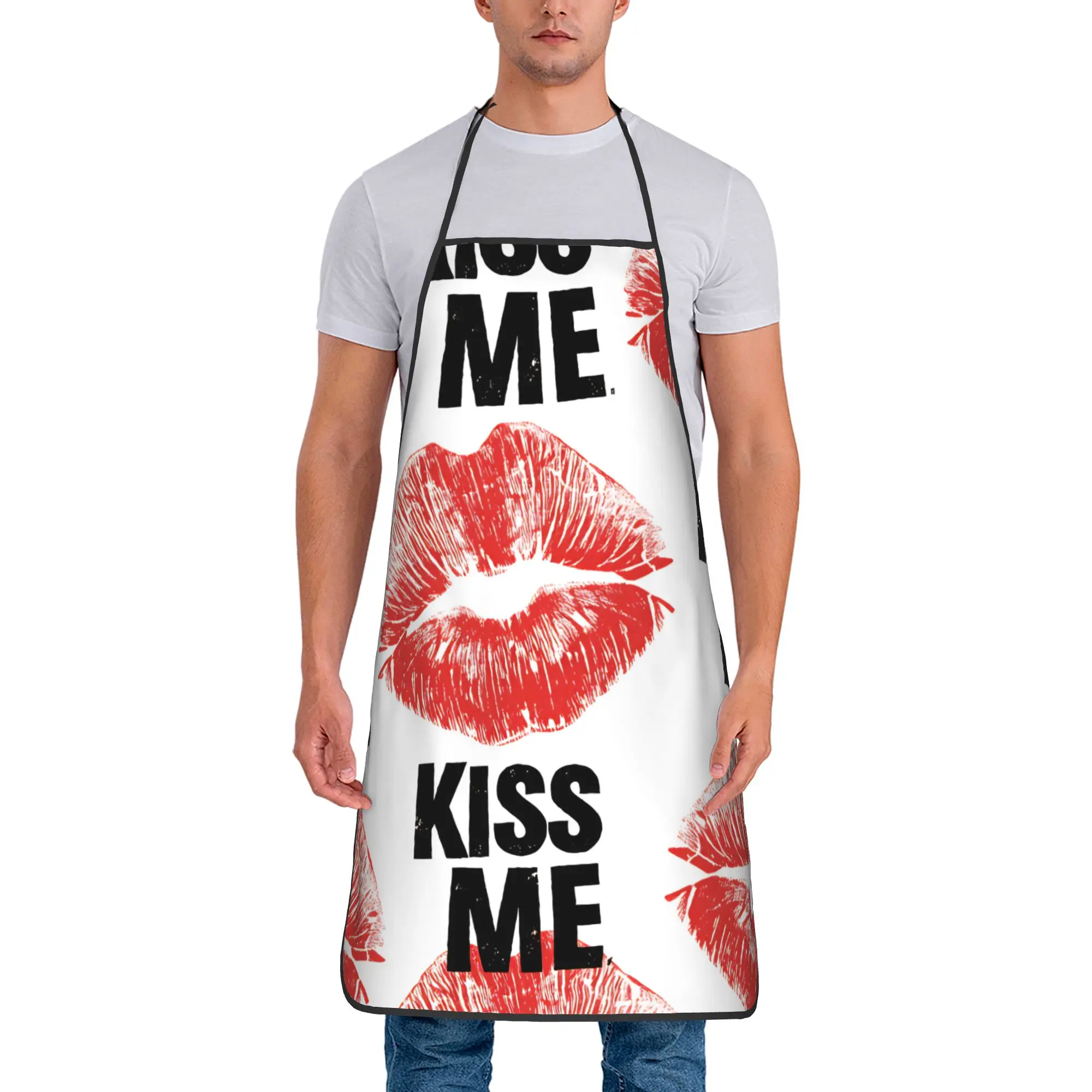 Red Love Hearts Apron Valentines Day Custom Cooking Kitchen Accessories Restraunt Manicure Aprons without Pocket