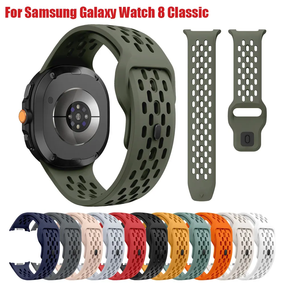 Sport-Silikon-Ersatzarmband für Samsung Galaxy Watch 8 Klasse 46 mm, Armband-Zubehör für Galaxy Watch 8 Klasse 44 mm 40 mm