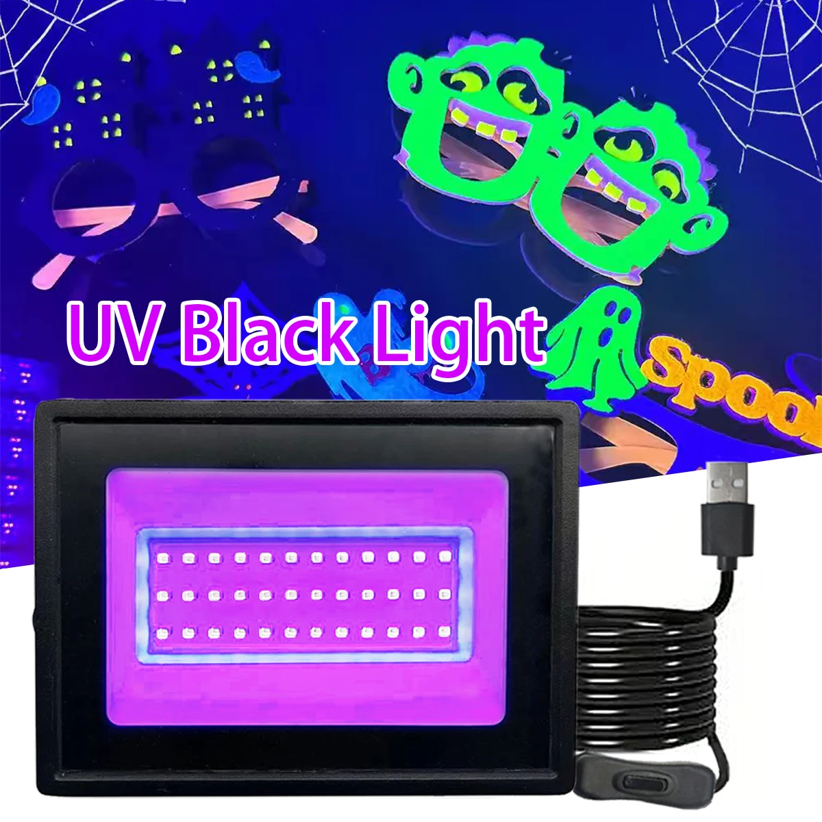 

УФ-лампа для отверждения 10 Вт, люминесцентное отверждение, лампа для отверждения ногтей 395, черный свет, лампа для украшения Хэллоуина, вечеринка по случаю дня рождения