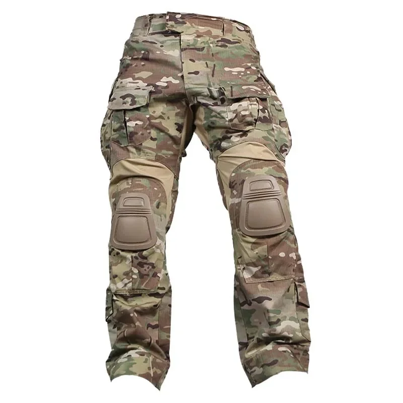 G3 Combat Pants +Pads Elastic Sport Pant Tactical Gear US CP Climb Camo Outdoor Tactic Pants Airsoft Cargo Casual Work Trouser