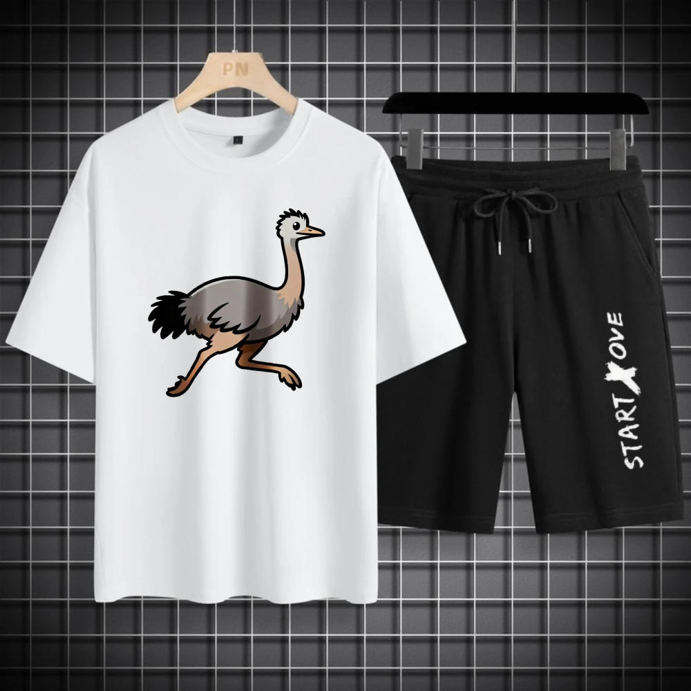 Men's T-shirts Sets Breathable Outfit Polyester  Summer men's suits  Short Sleeve+ Shorts men's clothing Fashion