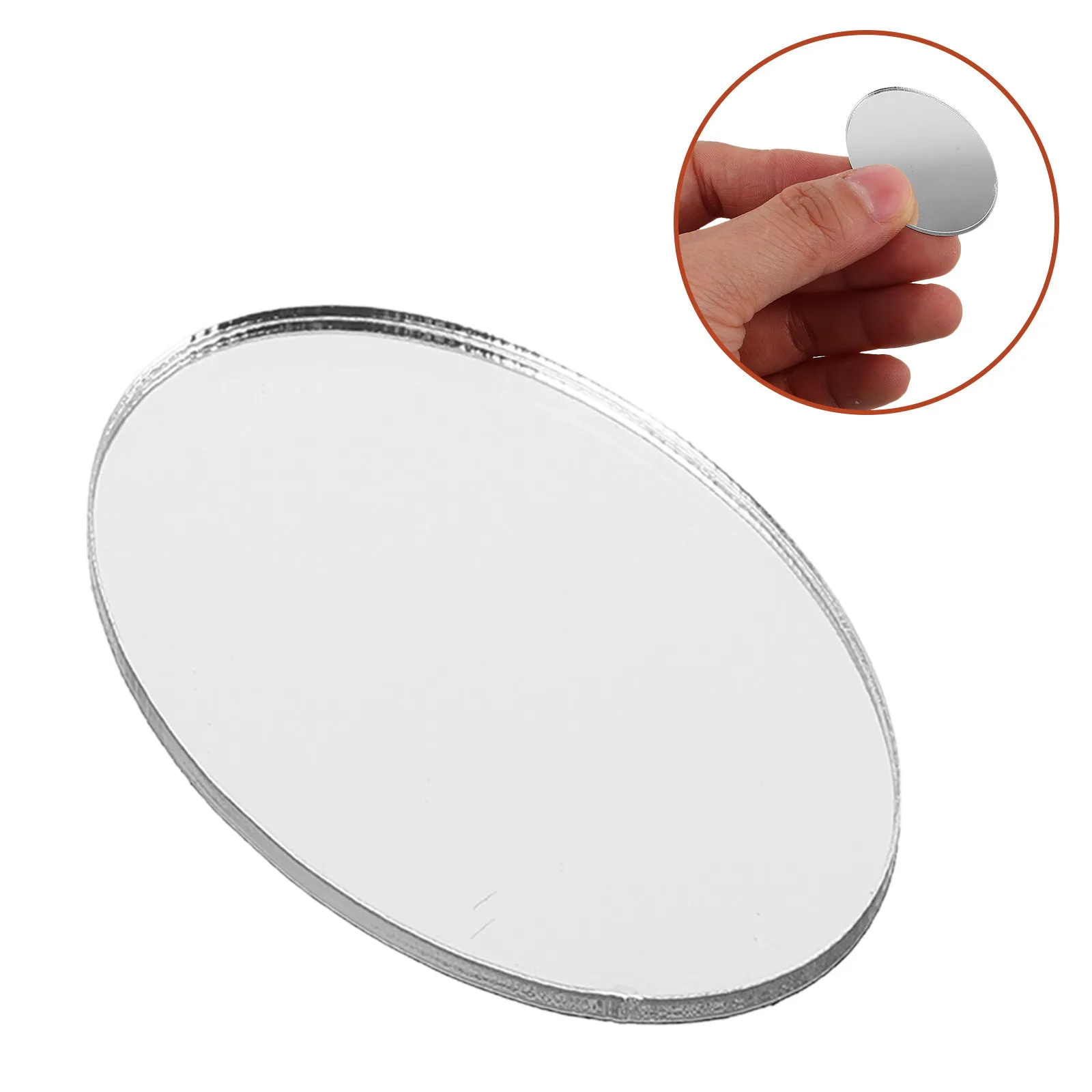5Pcs Portable Phone Mirror Sticker Stick-on Makeup Vanity Decal Compact Acrylic Mirror for Smartphone Travel Phone