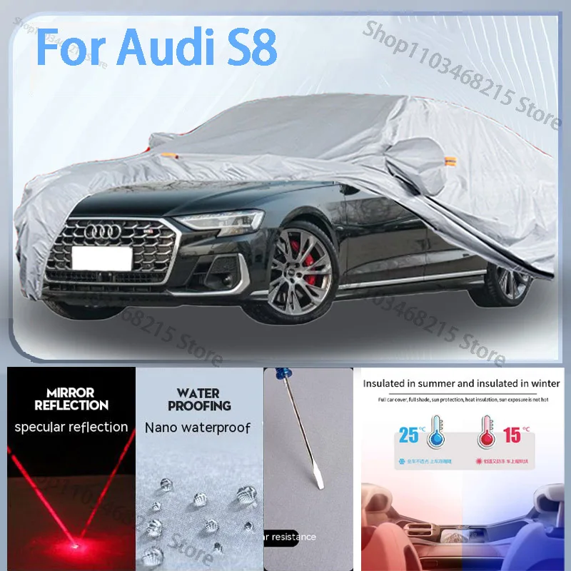 

For Audi S8 Full Car cover with UV protection and Winter Insulation roles,Rainproof,Snowproof Ati-frost properties.