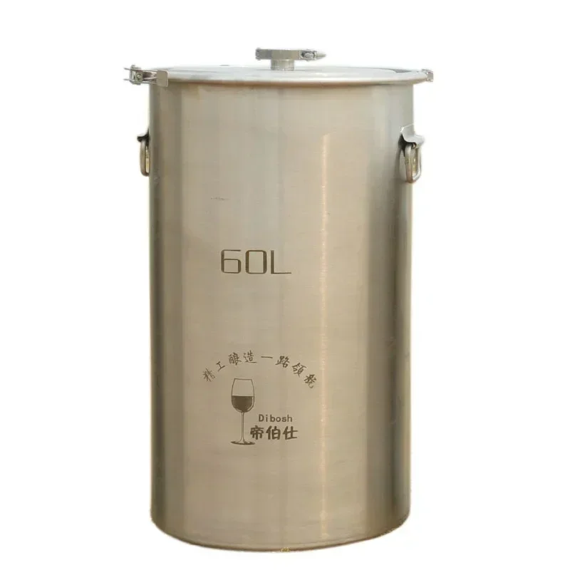 60L 304 Stainless Steel Bucket Home Brewing Fermentation Tank For Wine & Beer Fermenter With Anchor Ear Design Storage Container