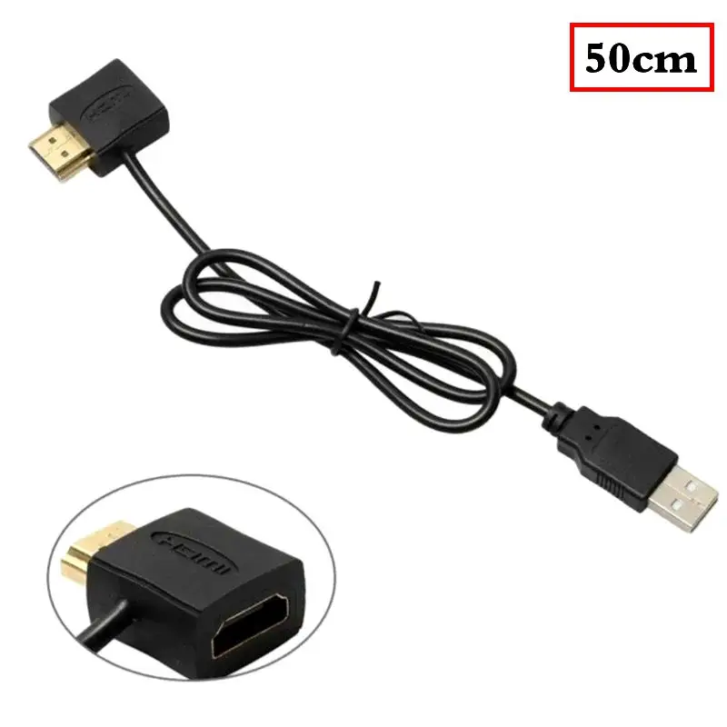 HDMI Compatible Male to Female Adapter USB2.0 Auxiliary Extension Power Cord H-DMI Extension With USB Charging Cable