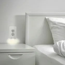 Duplex Electrical Outlet Modern Plugboard Plug-In Electrical Receptacle Wall Plate With LED Night Lights - Auto On/Off Sensor