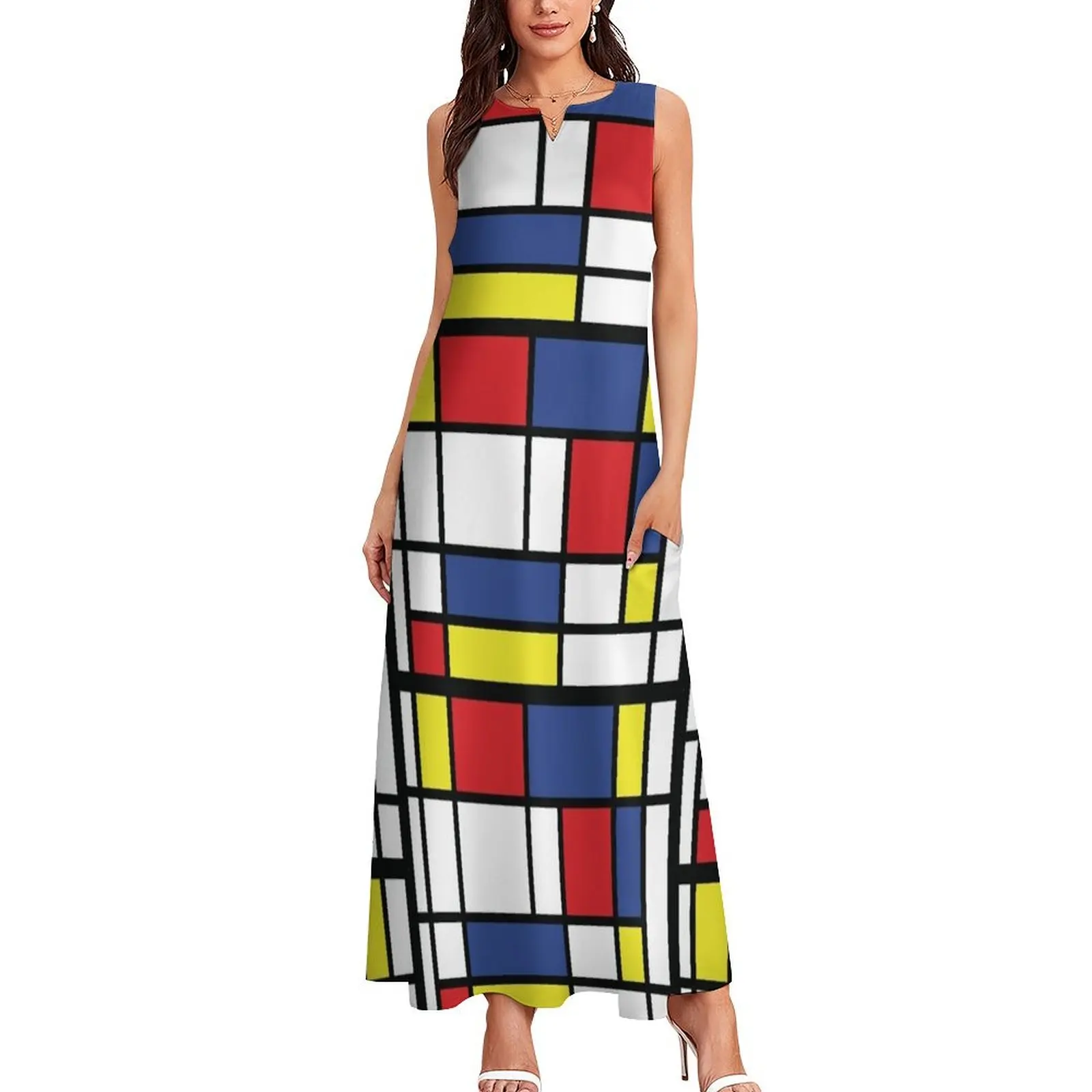 Mondrian reinterpretation Long Dress Party dresses for women dresses for official occasions Dresses for wedding party Dress