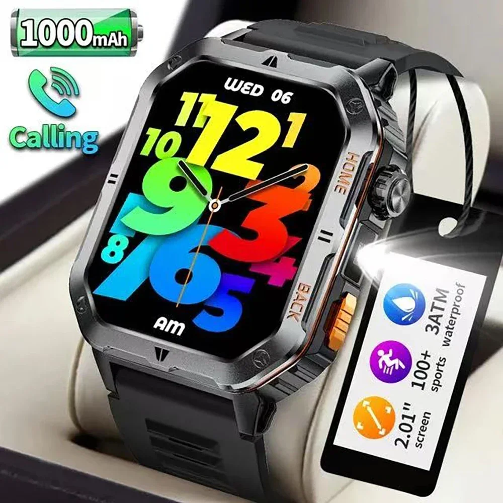 1000mAh الساعات الذكية للرجل 3ATM إضاءة مقاومة للماء Smartwatch اللياقة البدنية ساعة رياضية للمرأة Xiaomi أبل أندرويد 2025