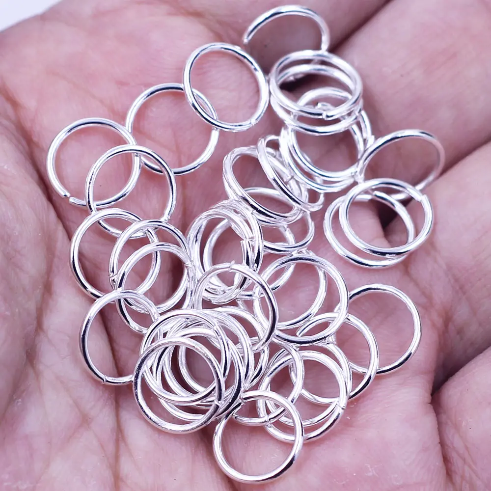 1000Pcs Open Jump Rings Alloy Round Silver Plated Jewelry DIY Findings 10mm Dia.