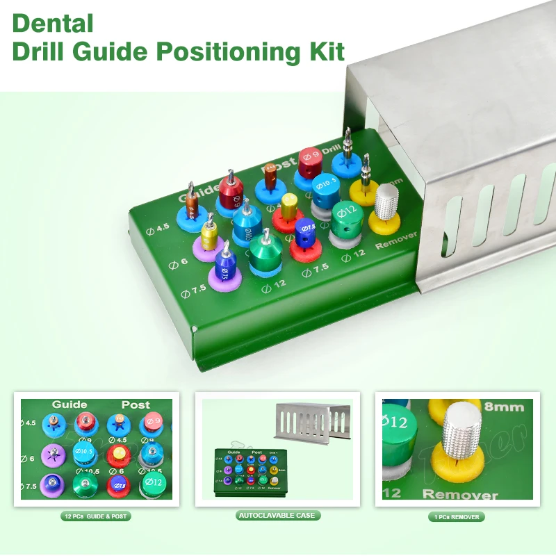 

Набор из 15 титановых направляющих сверл Finer для дентальных имплантатов, оборудование для позиционирования оральных имплантатов, инструменты для дентальной имплантации
