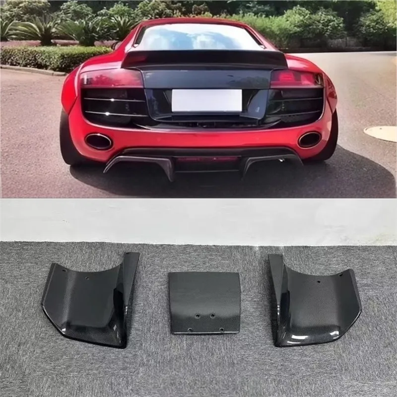 

Для Audi R8 V10 2008-2017 настоящий сухой автомобильный задний бампер из углеродного волокна, диффузор, сплиттеры, спойлер, задние автомобильные аксессуары, комплект кузова