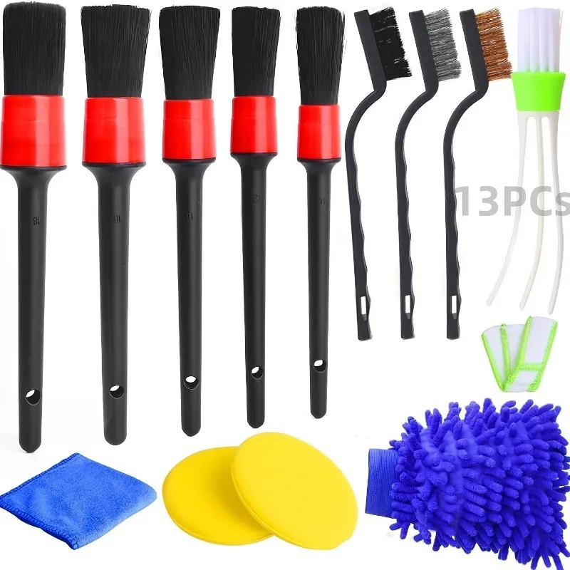 26pcs New Car Cleaning Kit Scrubber Drill Detailing Brush Set Air Conditioner Vents Towel Polisher Car Auto Detailing Tools