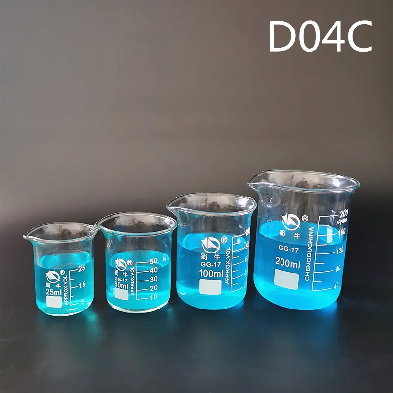 1Set Lab Kaca Borosilikat Gelas Panas-Tahan Labware Beaker Peralatan Laboratorium