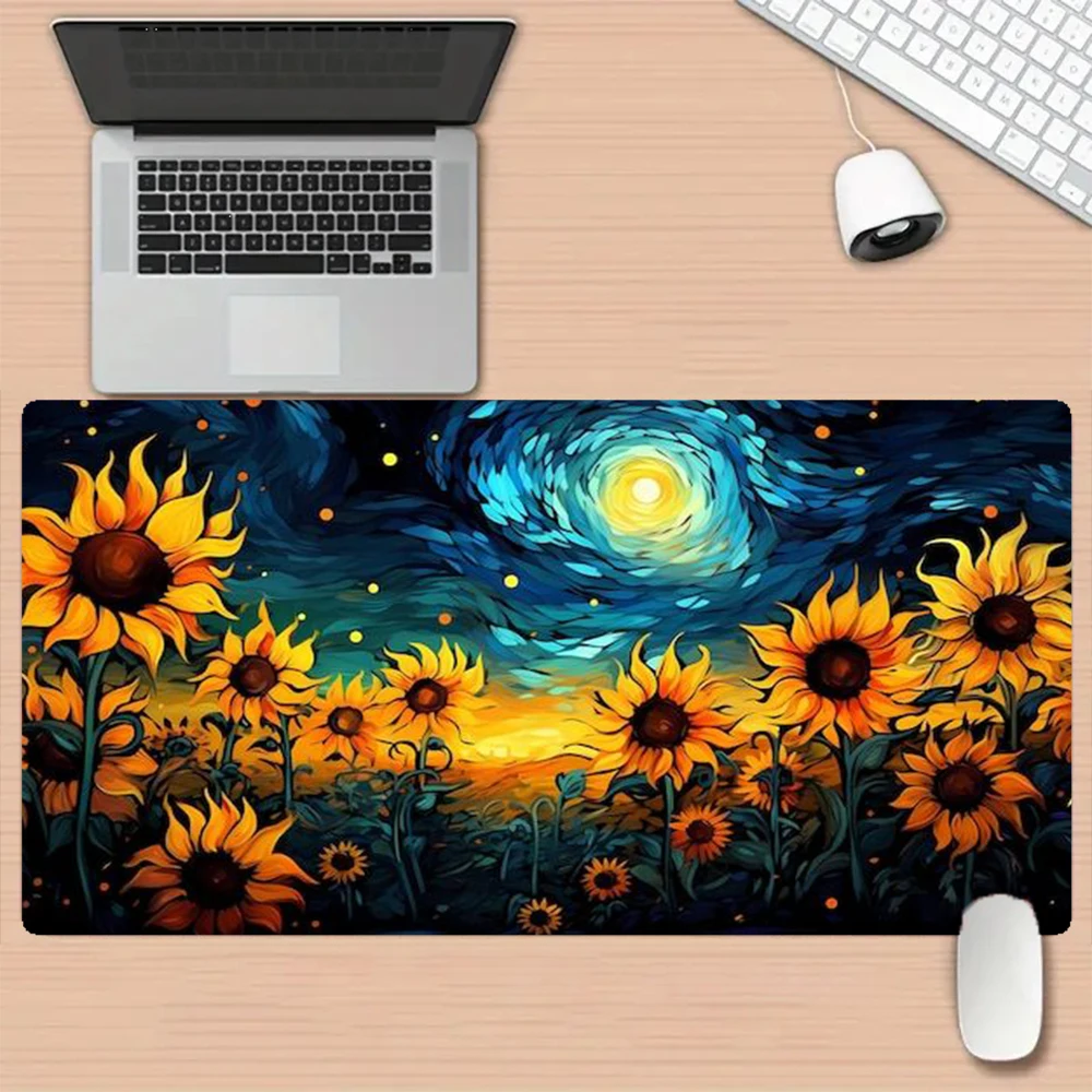 

1pcs Sunflower HD Printed XXL Mouse Pad - Non-slip rubber base, multifunctional gaming and desk pad