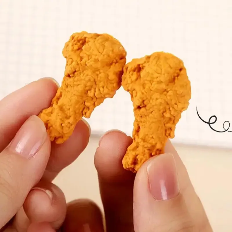 محايات إبداعية بطابع الدجاج المقلي (9 قطع) - تصميم عصا الدجاج، قرطاسية ولوازم مدرسية رائعة للأطفال