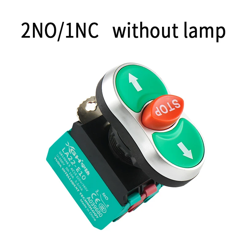 High quality STOP double position button/self reset control button switch with light 22MM