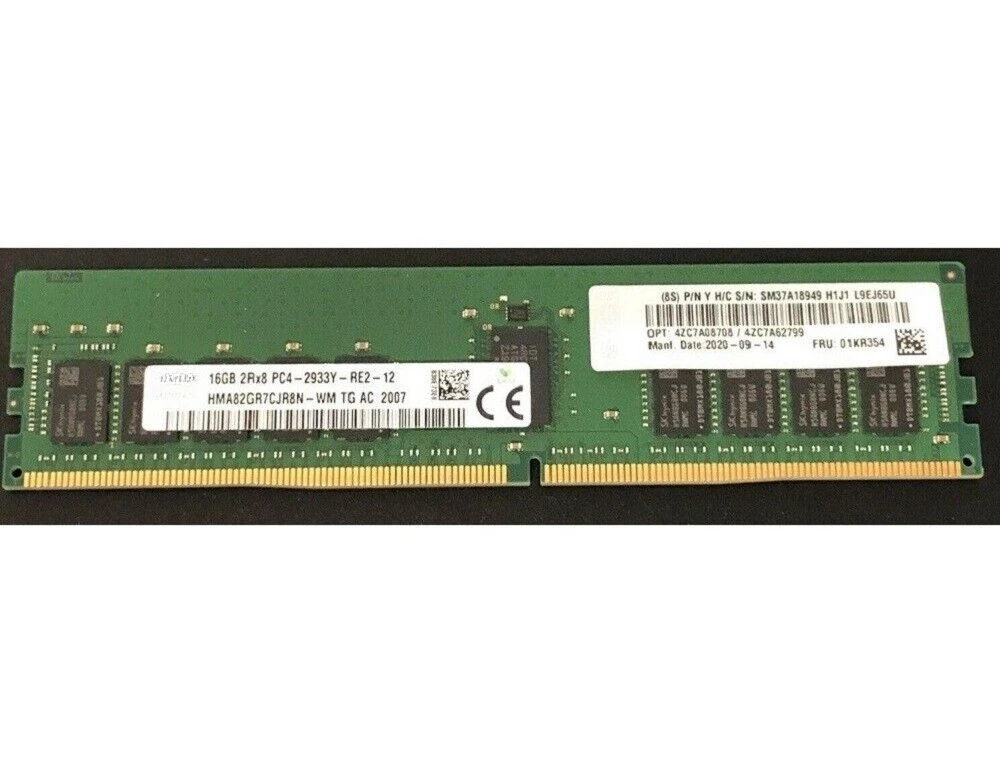 NEW 01KR354 4ZC7A08708 2Rx8 16GB DDR4 PC4-2933Y REG Server Memory