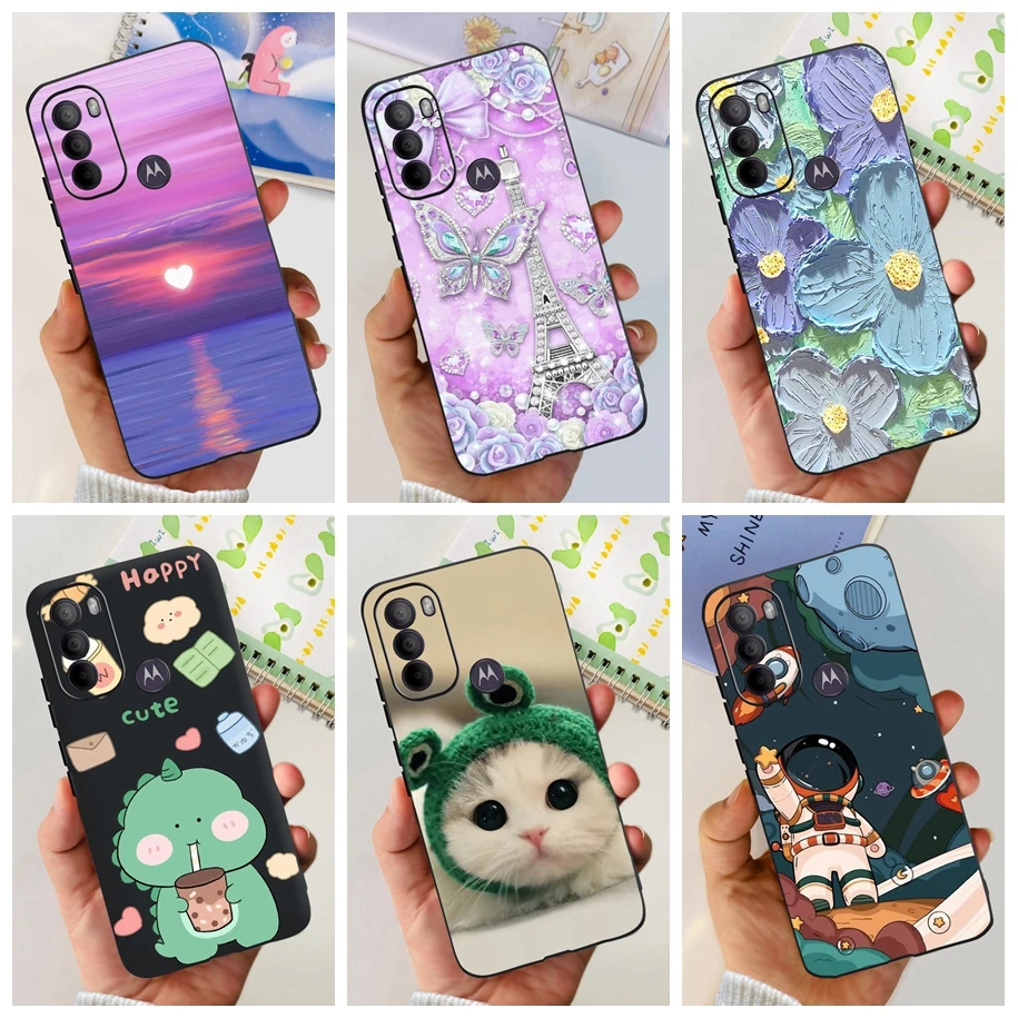 Para Motorola Moto G31 funda XT2173-3 Linda dinosaurio astronauta Funda de teléfono suave de silicona para Moto G31 G 31 parachoques MotoG31 Funda