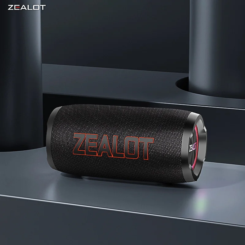 Zealot S76 50W Wireless speaker, Outdoor Portable Subwoofer Speaker, Hifi Sound quality,Dual Pairing, Fast Charging,8000mAh.