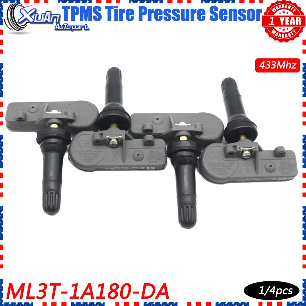 XUAN TPMS เซ็นเซอร์ความดันยางระบบตรวจสอบ ML3T-1A180-DA สําหรับ Ford Bronco F150 Lincoln Navigator 2020-24 433Mhz ML3Z1A189D