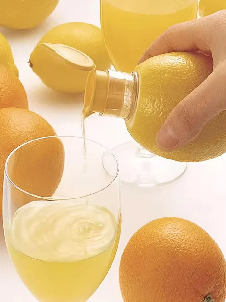 Exprimidor de cítricos Manual de plástico con taza, Mini exprimidor de limón, exprimidor de naranjas, Extractor de jugo fácil, conservación de frescura, estufas de cocina