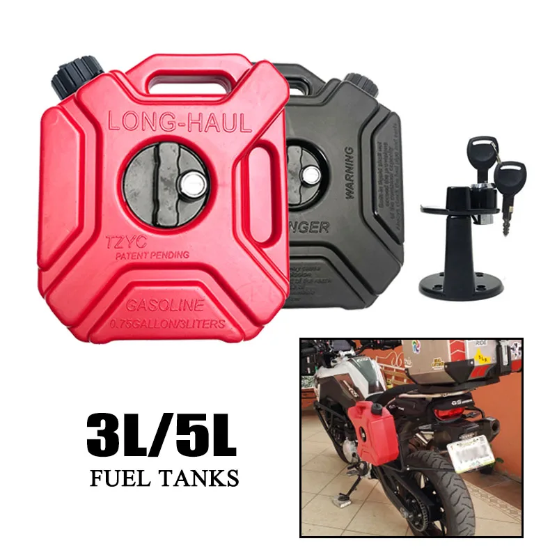 3/5L Fuel Tanks Petrol Cans Car Jerry Can Mount For BMW R1200GS For Suzuki For Honda NC750X Motorcycle Gas Can Gasoline Oil