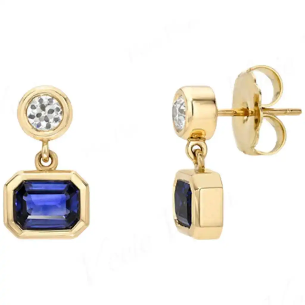 Veeie Veein  Jewelry Advanced Sense S925 Sterling Silver Color Treasure Earrings Female Ins Niche 18k Gold Plated Emerald Ruby