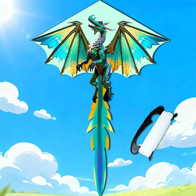 TH Chinese Dragon Kite Upgraded Hot Cut Craft Cartoon Kite Suitable For Beginners With 100m Kite String Outdoor Flying Toy view 6