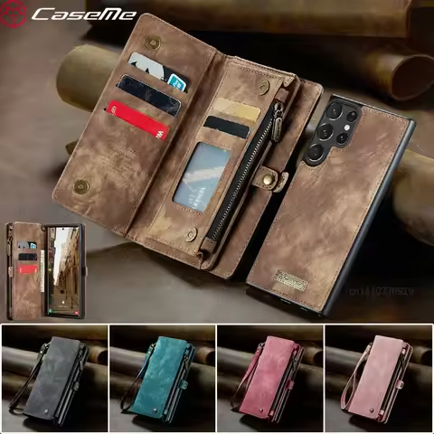 Lanyard Flip Leather Wallet Card Case for Samsung Galaxy S25 Ultra S24 FE S23 S22 S21 Plus S20 Note 20 Magnetic Cover Coque Etui