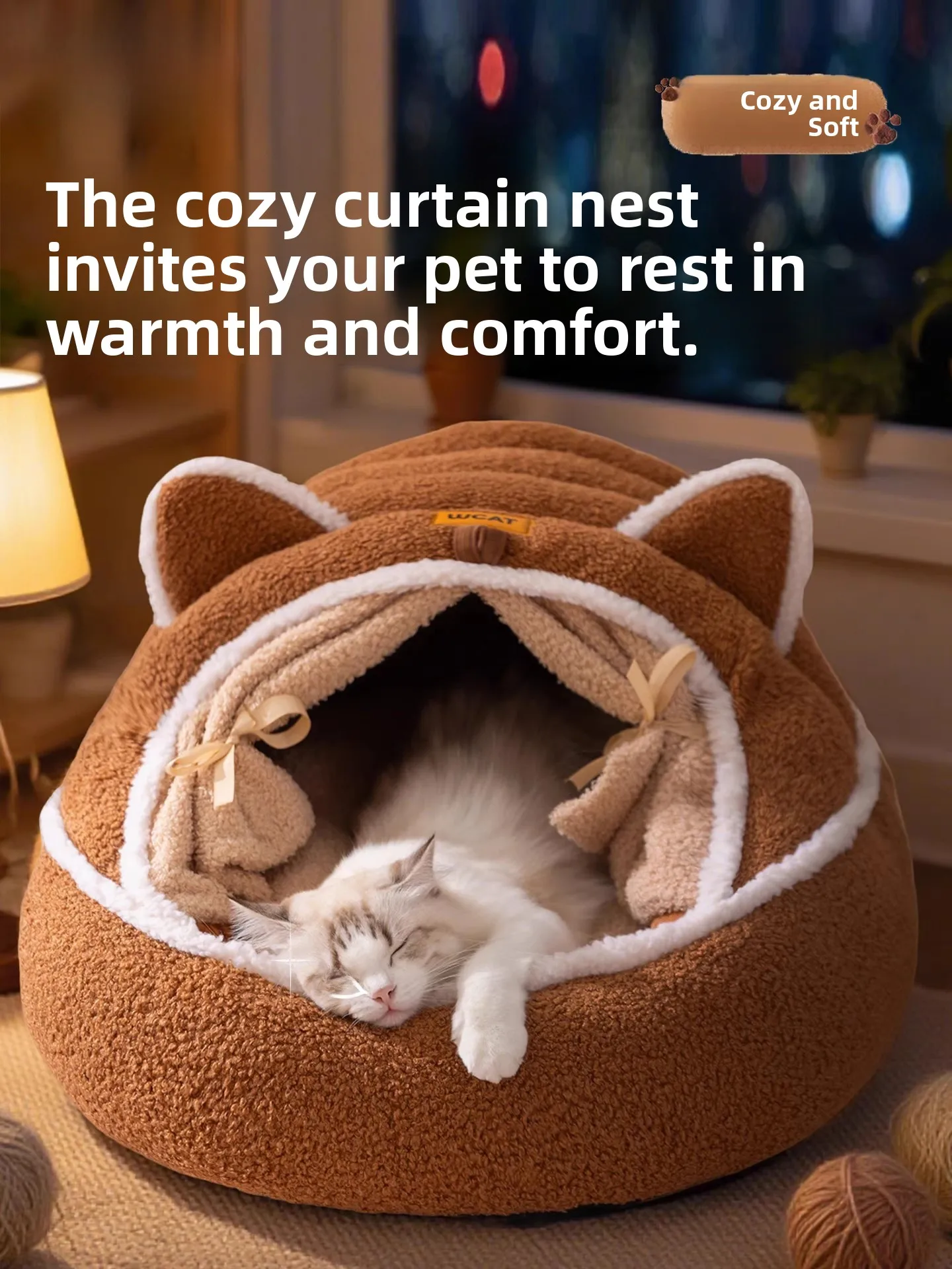 

Thiened Enclosed Dog Bed Winter Warm Securi Sp Bag Pet Nest Cozy Home for Small s And Dogs Pet Supplies