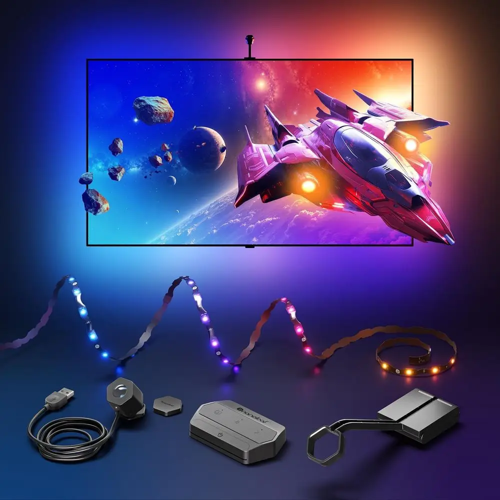 

65 Smart Addressable LED Lightstrip Kit: Multicolor Gradient TV Backlight for Immersive Home Theater & Gaming
