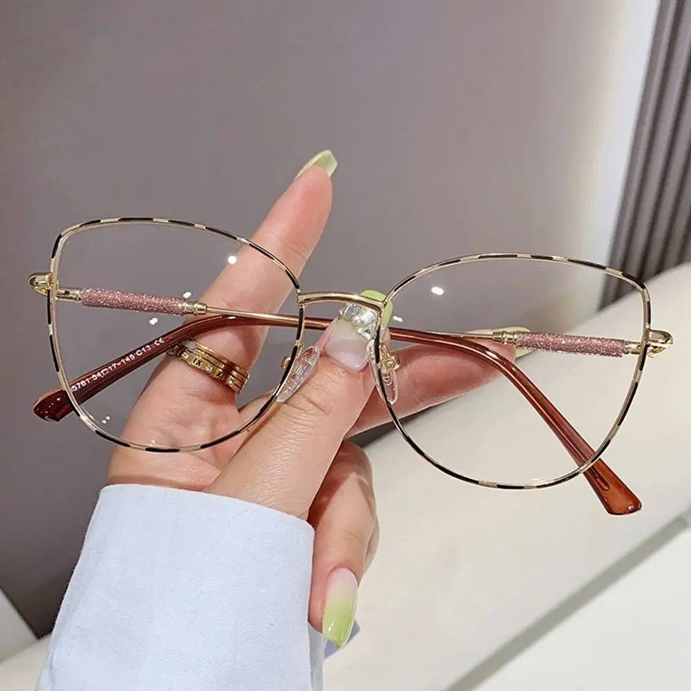 Cat Eye Metall-Brillengestell, blaues Licht blockierende Unterstützung, individuelle optische Brille, Computerbrille