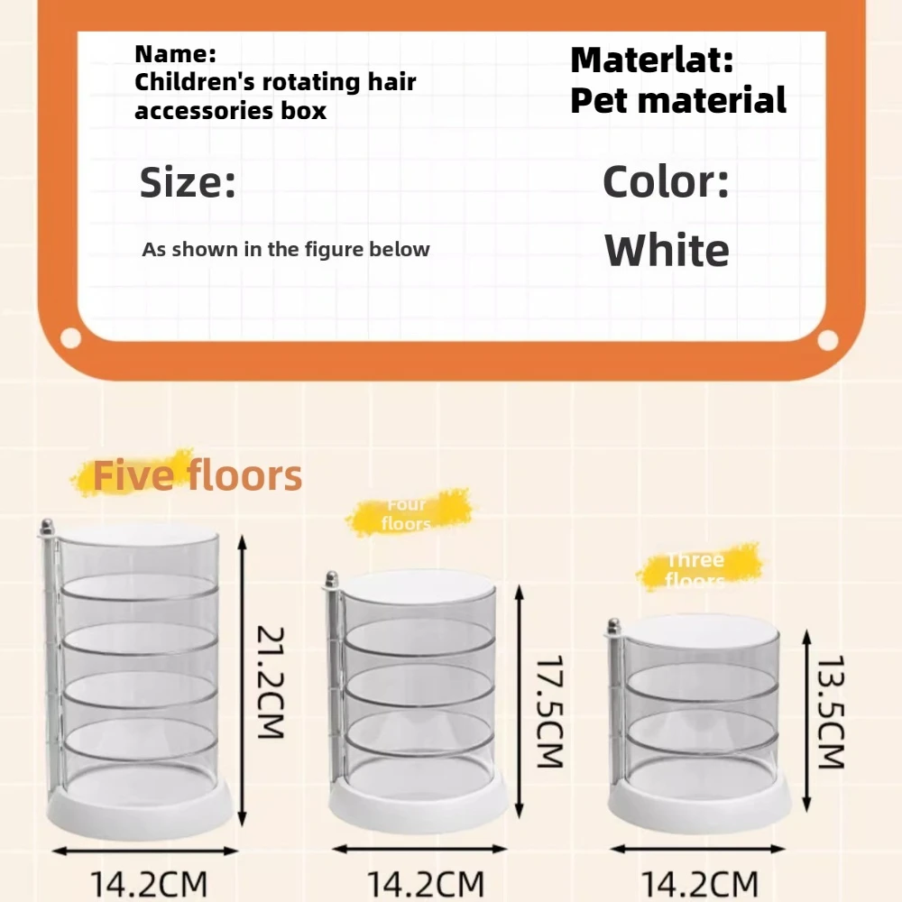 360 Rotating Jewelry Organizer Box Multi-layer Clear Dust-proof Hair Accessories Storage Case Earring Necklace Display Stand