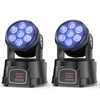 Yiflamefly 2Pcs/Set 105W Beam Moving Head Lights 7x4W RGBW LED Stage Lights DMX512 Spot Lights For DJ Disco KTV Wedding Party
